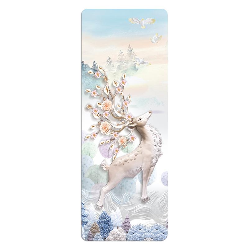 Suede Printed Yoga Mat Rubber Yoga Mat Foldable Anti Slip Wear-resistant Fitness mat Ultra-thin Folding Cushion 68/80cm*1.5mm