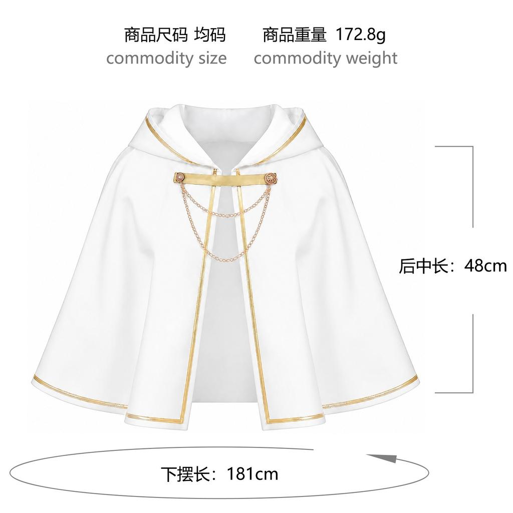 Halloween Dark Chain Hooded Men's Polyester Echo Cape Medieval Role-Playing Party Cosplay Cloak