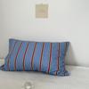 Solid Color Striped Pure Cotton Pillowcase (Single Piece)