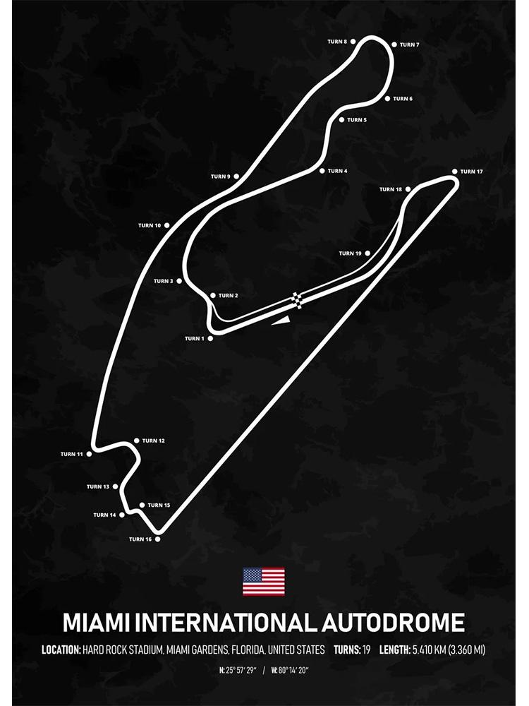 Tekstura toru wyścigowego F1 kalendarz sezonu 2023 plakaty ścienne drukowany obraz obraz na płótnie malarstwo do salonu Home Decor