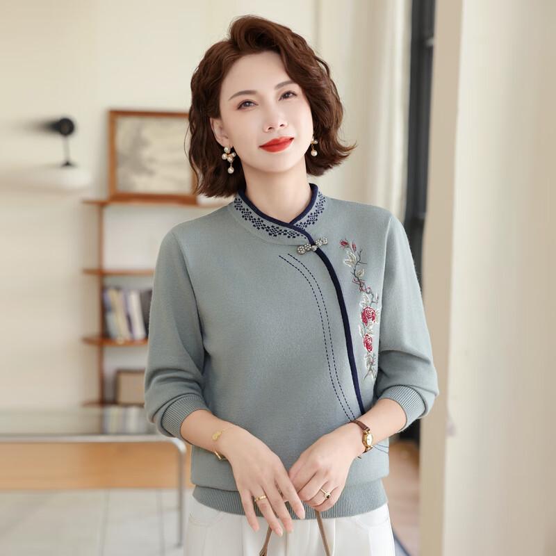 Hodo Women's New Chinese Style Embroidered Knitted Sweater