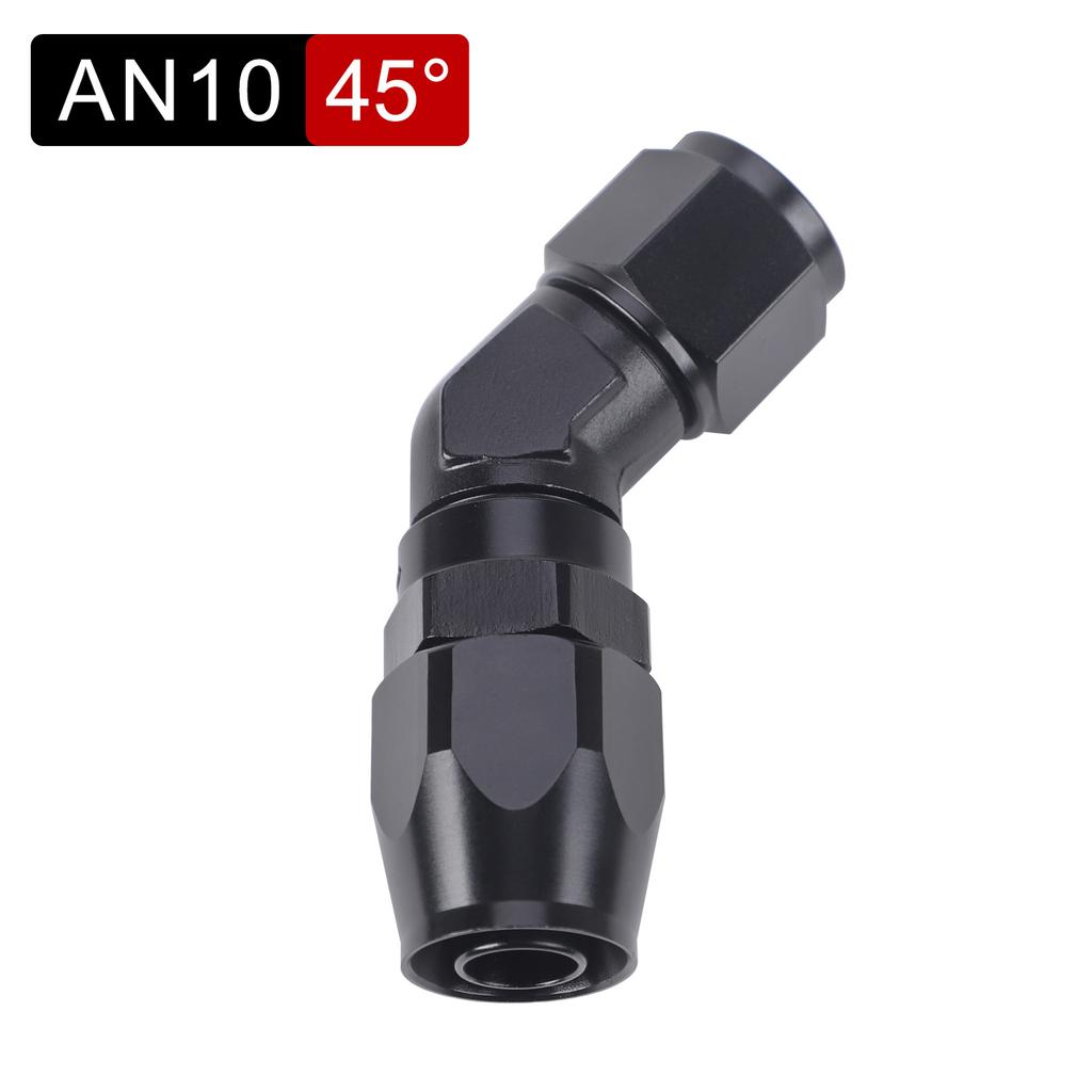 Black 45 Degree 90 Degree Aluminum AN4 AN6 AN8 AN10 Forged Type Swivel Hose End Fitting Adapter For Car CPE Oil Cooler Fuel Line