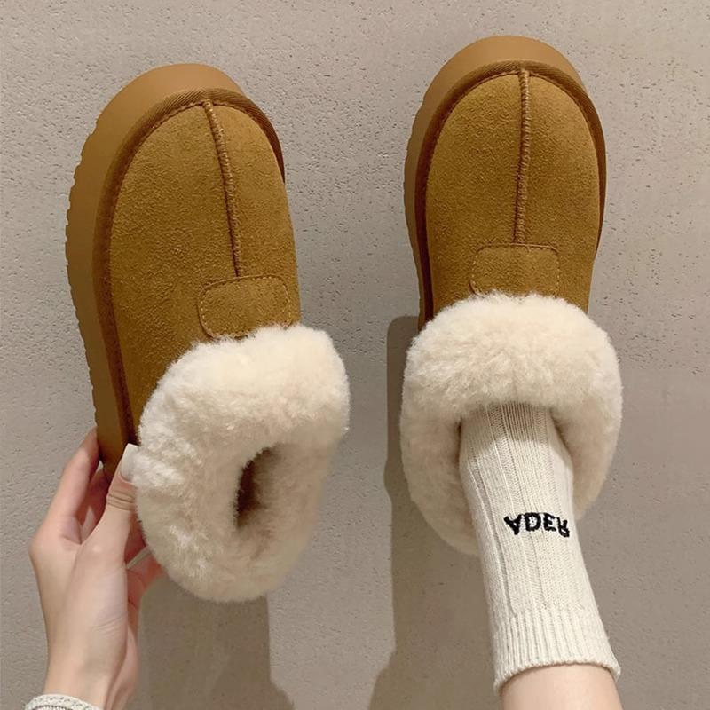 

Женские зимние ботинки Hairy Mouth с толстой подошвой, короткие, с толстым носком, ленивые хлопковые туфли 40 хаки