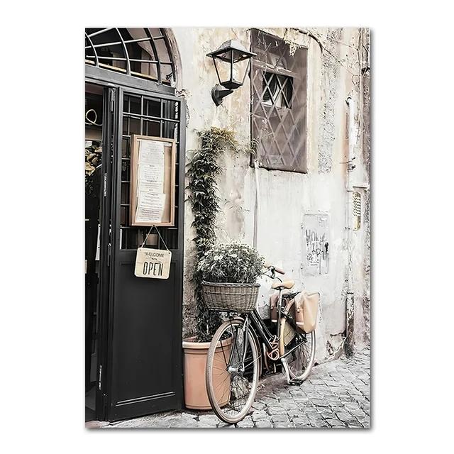 Spanish Architecture Puglia Village Photography Poster & Prints Green Leaf Indoor Plants Painting Decor Boho Picture Home Decor