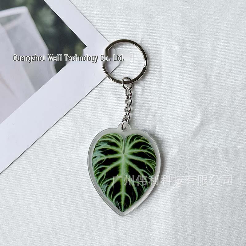 Creative Acrylic Leaf Keychain Earphone Bag Pendant Ornament