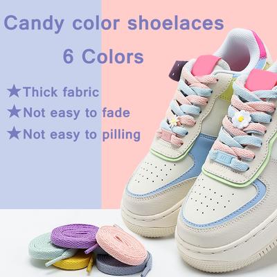 Cadarços Planos Esporte Lazer Mulher Cadarço de Tênis Atlético Cordão Doce Colorido Pato Mandarim Lacet Acessórios para Cadarços de Sapatos