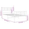 Metal Bed Frame with Headboard and Footboard White 107 X 203 Cm