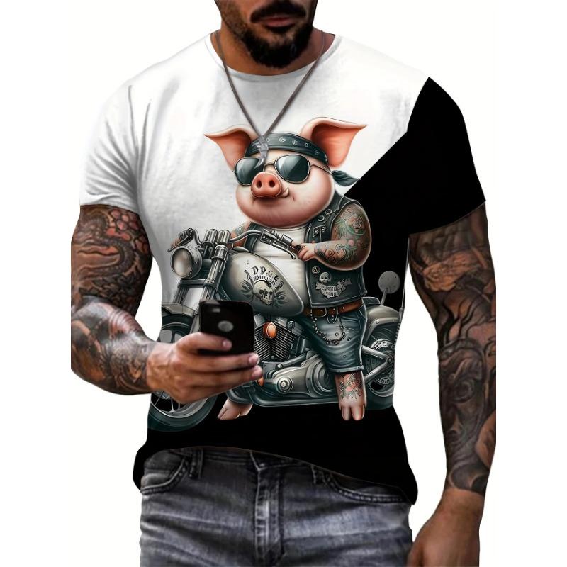 

Летняя мужская футболка с принтом Angry Animal, повседневная, с коротким рукавом, модная, уличная, мужская, свободная одежда, футболки с круглым вырезом 5XL