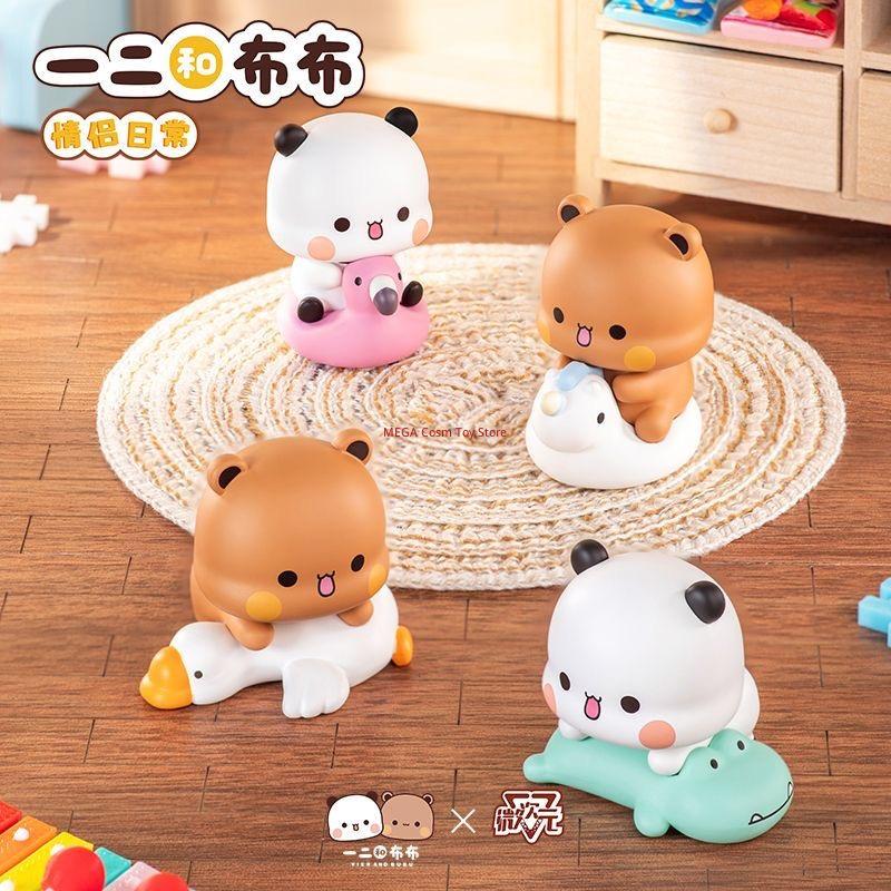 New Genuine  Cute Panda Yier And Bubu Couple Daily Series V3 Anime Kawaii Figure Trendy Home Decor Collectible Toy Gift