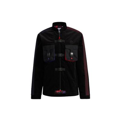 Originály Trefoil CNY Trénerská bunda Potlačený Stojací golier Ležérna Bavlnená Športová pánska vrchná odev Čierna GN5444