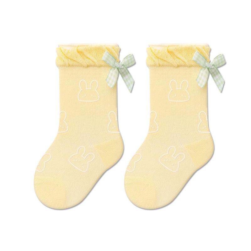 Infant Baby Rabbit Socks For Girls Cute Newborn Mesh Bowknot Mid-calf Short Sock Summer Fashion Sweet Princess Cotton Socks