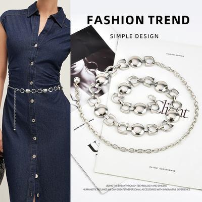 European and American Versatile Metal Circle Waist Chain Decoration Dress Clothing Accessories Chain Simple High-end Women's Belt