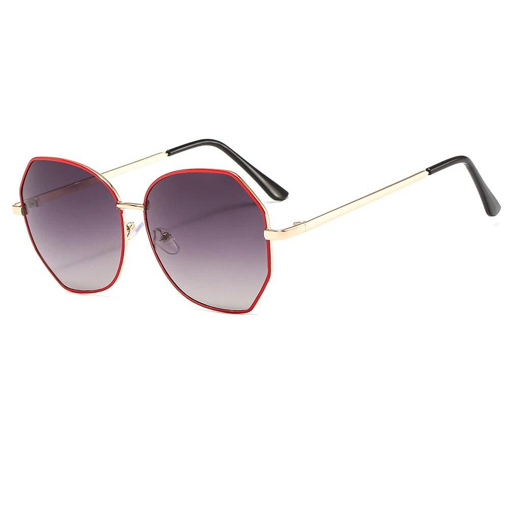 

Модные роскошные солнцезащитные очки в большой оправе UV-400, полигональные очки для женщин, женские солнцезащитные очки, винтажные