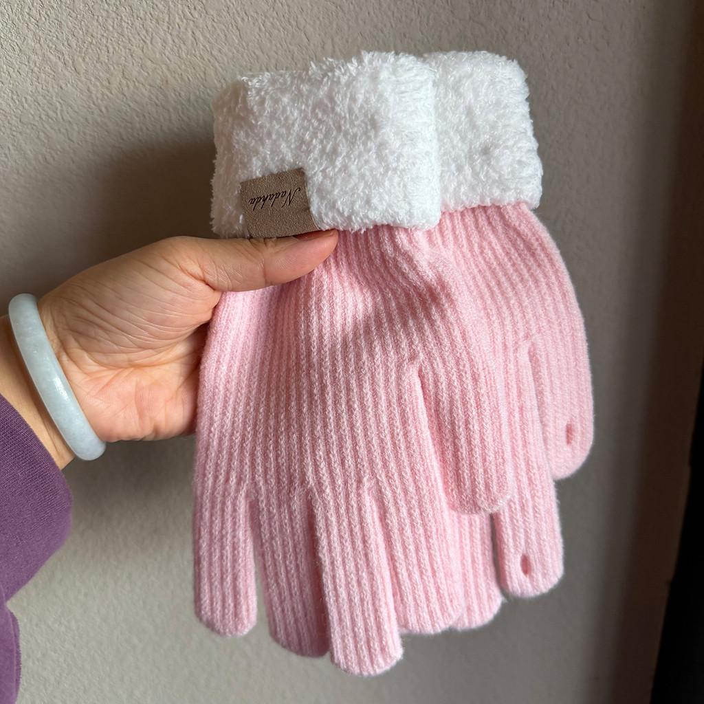 Pletené rukavice na kolo Teplé palčáky s dotykovým displejem Pro zimní venkovní použití Muži Ženy