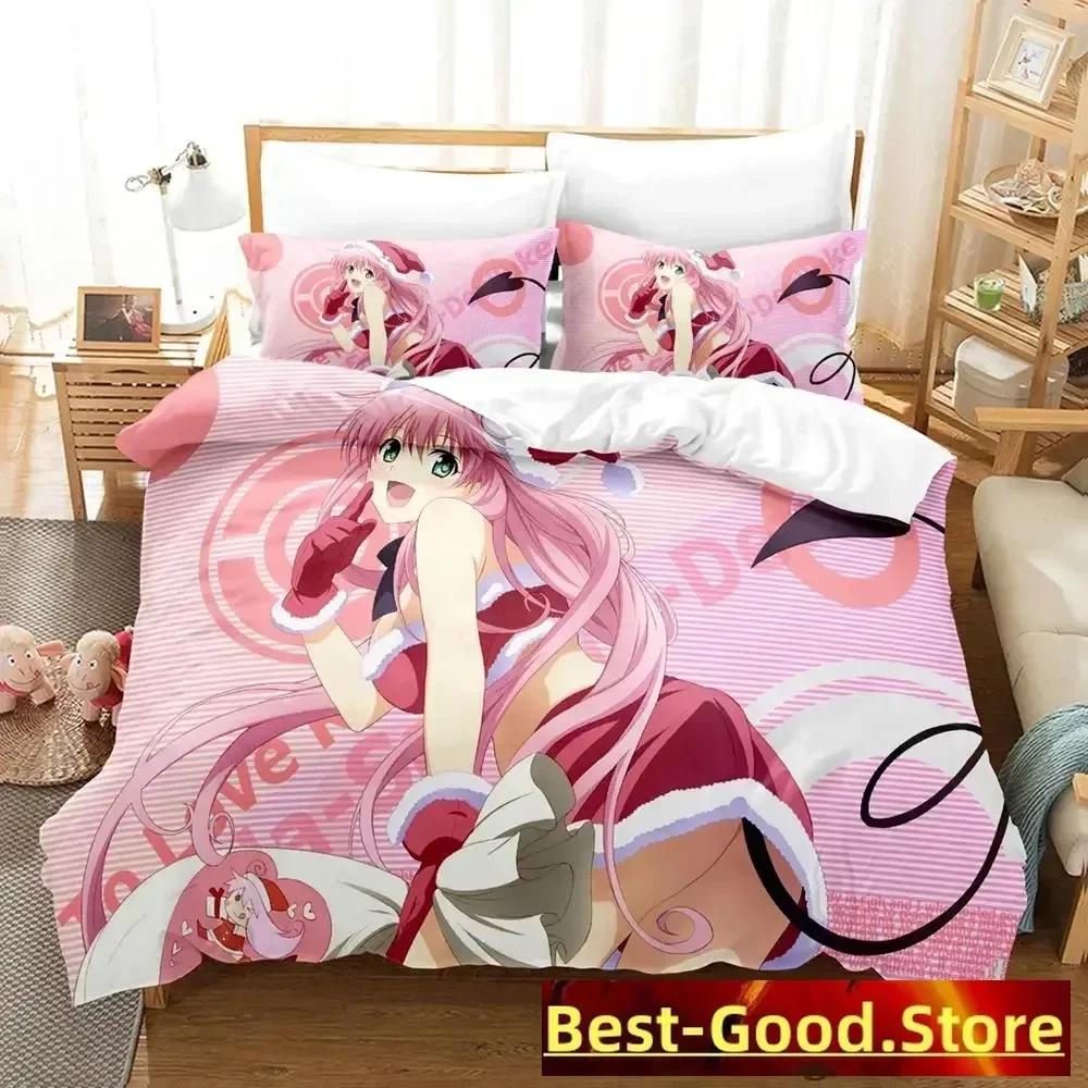 New To Love Ru Bedding Set Duvet Cover Sheet Printed Bed Set Pillowcase Bed Full Queen King Size Comforter Bedroom