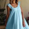 Women Casual Maxi Dress Boho Tassels Sleeveless Crew Neck Beach Sundress Summer Flowy Cocktail Party Dress