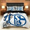 Schalke Fanartikel Benutzerdefinierter Namensmuster Bettwäsche Steppdecke Set Bettbezug Kissenbezug Heimgeschenk(1 Bettbezug + 2 Kissenbezüge, ohne Füllung)