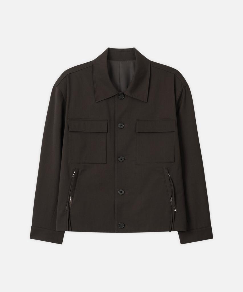Draw Fit Dove Wool Hide Blouson Jacket [Chestnut Brown]