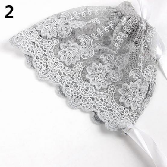 Sombrero de fotografía con encaje floral de algodón para recién nacidos, niñas y niños, con correa