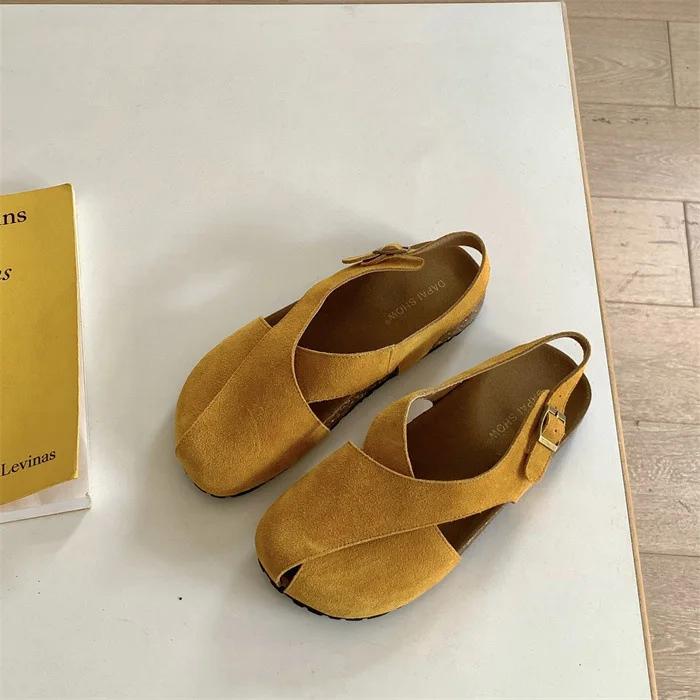 Fashion Women's flat shoes 2025 new summer women light breathable comfortable women's Roman sandals matching retro color zapatos mujer