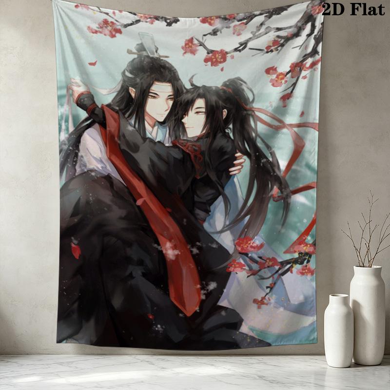 Grandmaster Demonic Cultivation Wall Tapestry Aesthetic Wall Hanging Printed Fabric Blanket Decorative Tapestries for Bedroom Living Room Home Decor