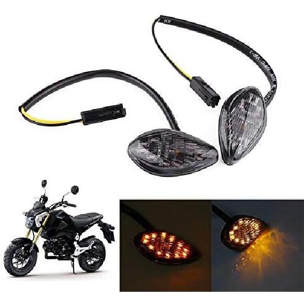 

Motorcycle Turn Signal Lights, Easy Installation Eye Shaped Flush Mount Front Rear Assembly for Universal Fit Riders Street Commuters and Touring
