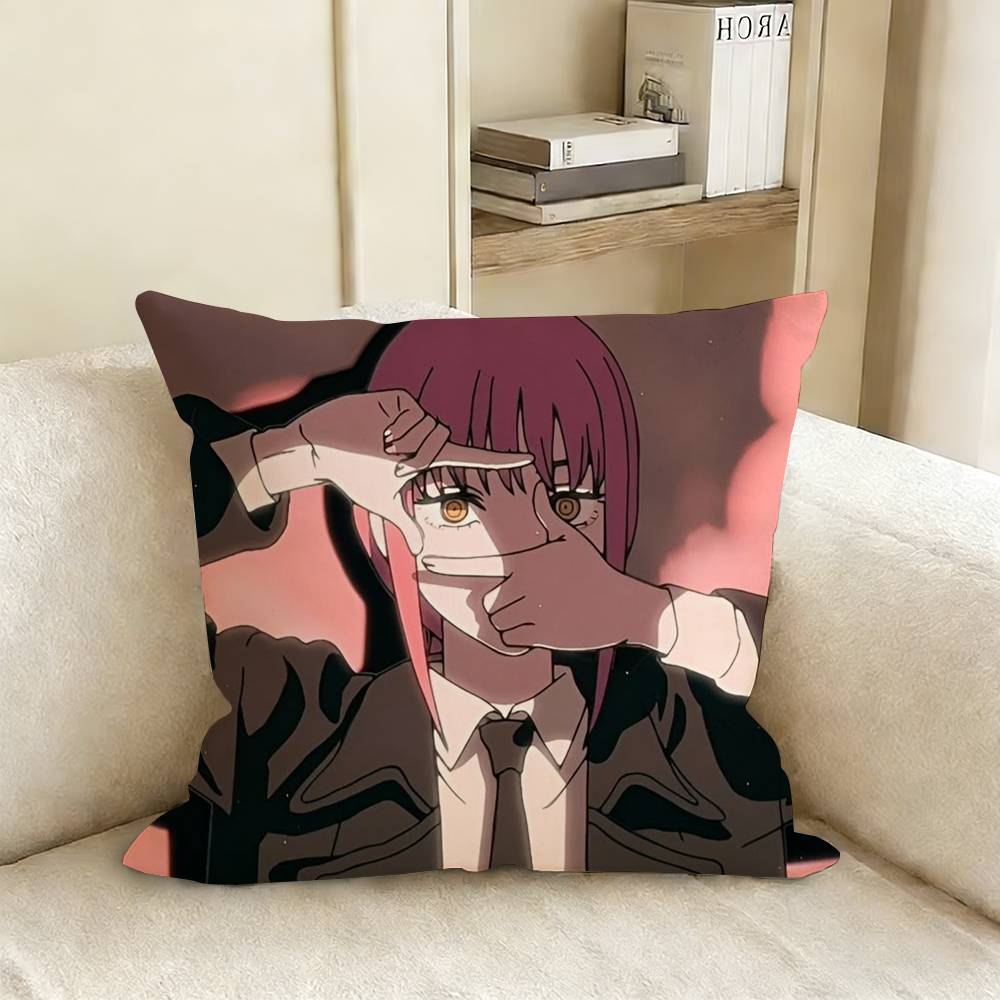 MMAKIMA CChainsaw man Pillow Cover Sofa Cushion Cover Home Room Decoration Children Gift