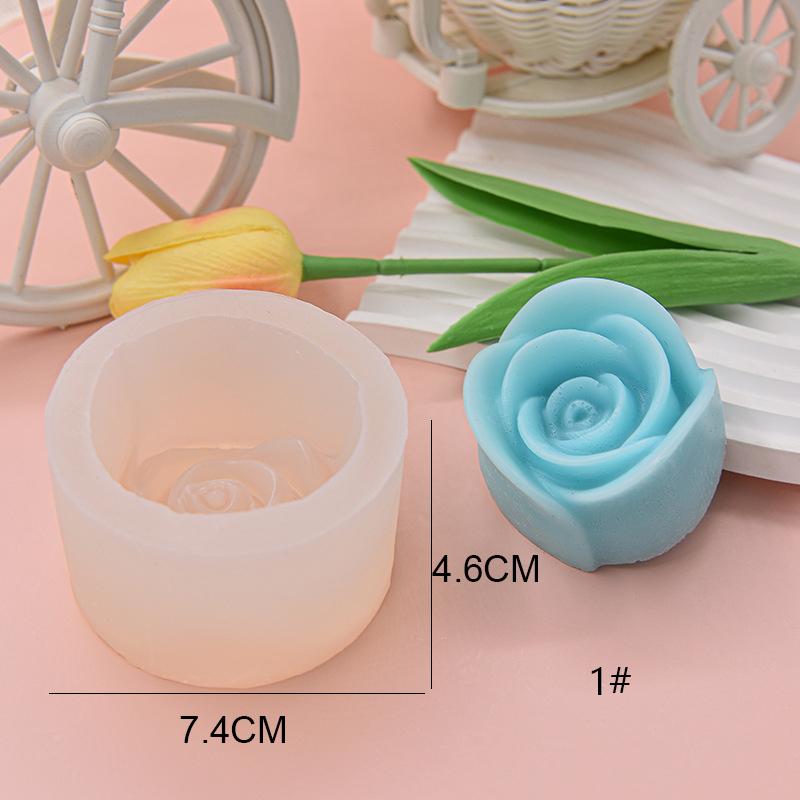 3D Flower Series Silicone Candle Mold Home Handmade Rose/Peony Scented Candle Making Supplies Diy Chocolate Cake Baking Tools