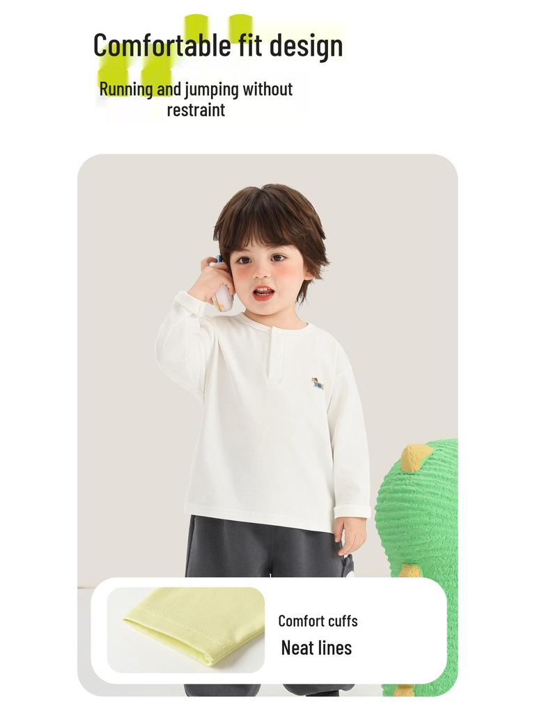 Kaka Panda Kids' Long Sleeve Spring T-shirt - Trendy Base Layer for Boys and Girls