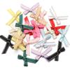 30pcs 4*5cm Polyester Satin Ribbon Bows Colourful Golden-edged Bowknots For Christmas Party DIY Clothing Headwear Gifts Decor
