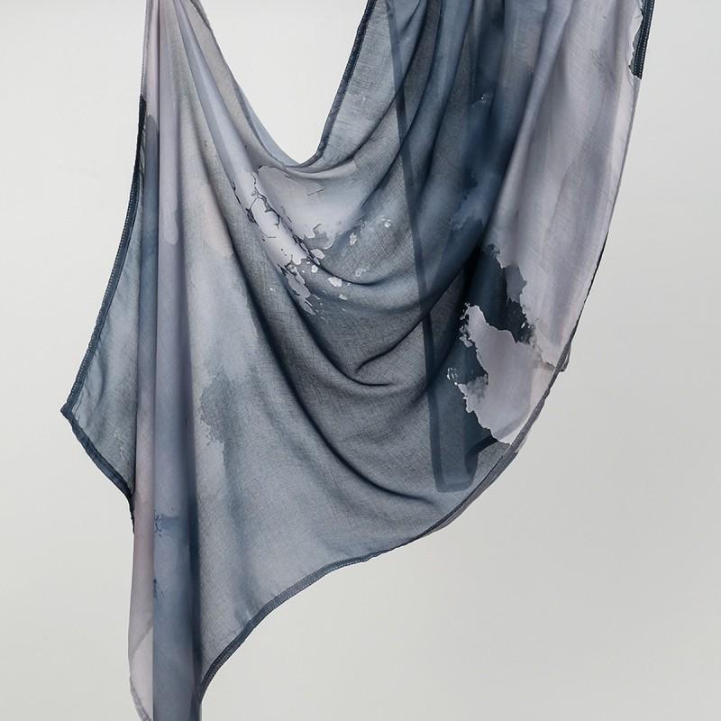 Ins Style Printed Thin Gauze Scarf Personalized All-match Sunscreen Large Shawl Long Women's Headscarf
