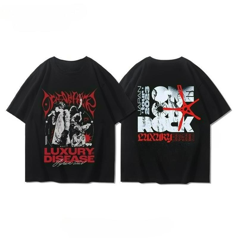 One Ok Rock Band Hip Hop Heavy Metal Street Culture Oversize Personality Summer Jazz T-shirt Loose Casual T-shirt Men Women