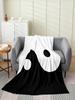 Tai Chi Flannel Throw Blanket for Kids Yin Yang Art Design Black and White Minimalist Plush Blanket Soft Fuzzy AllSeason Bed Bla