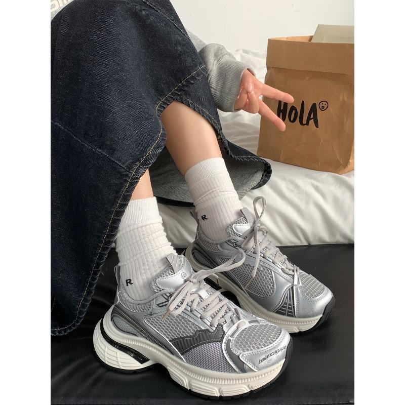 Spring new breathable dad shoes women's platform versatile sneakers 3805