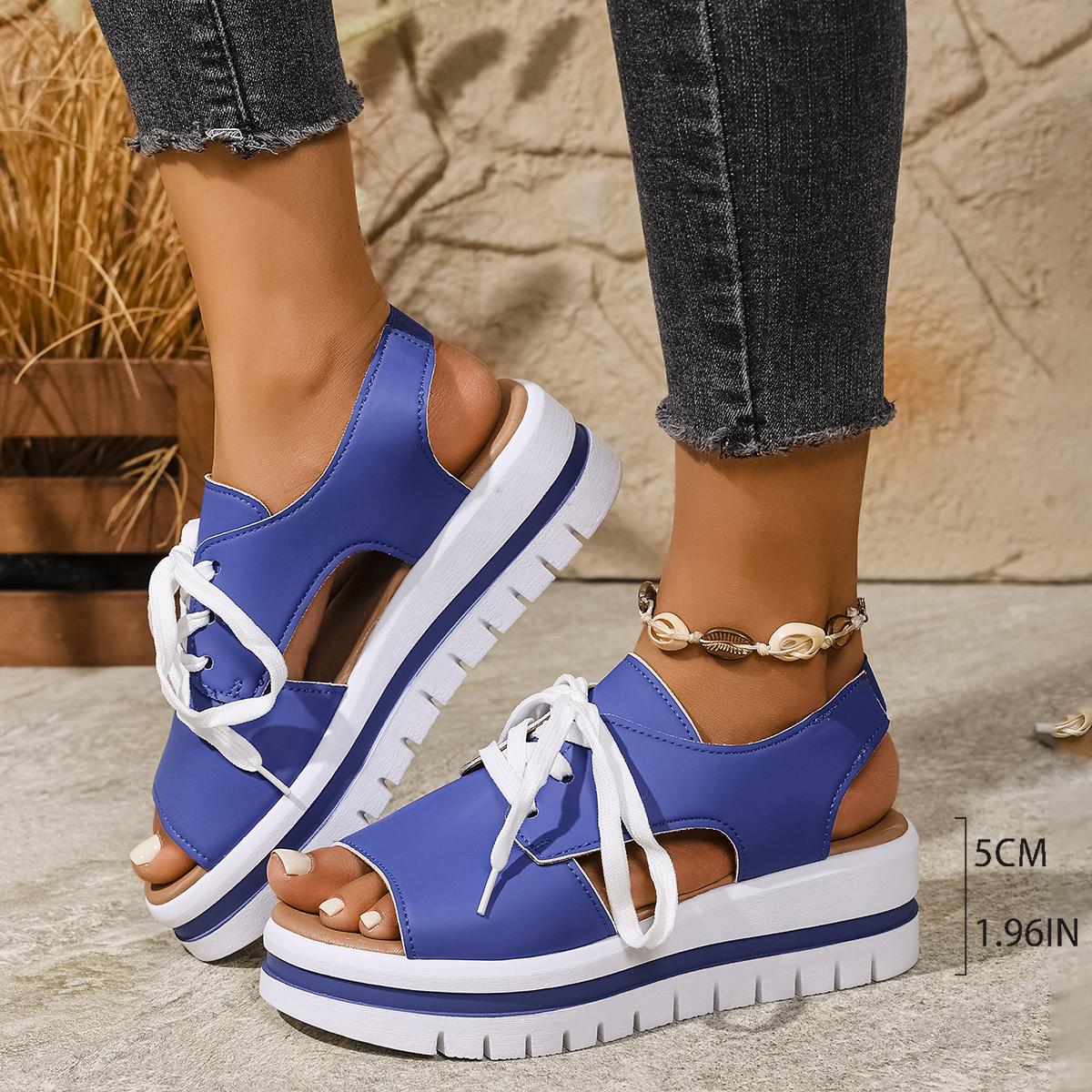 

Fashion Women Sandals Female Summer Shoes 2025 Classic Breathable Slip on Sport Luxury Sandals Open Toe Platform Comfortable Shoes 36 синий