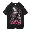 T-shirt in cotone Black Stones Nana Osaki da uomo Y2k grafica Estetica pastello T-shirt anni 2000 kawaii Anime pastello Anni 2000 Comoda