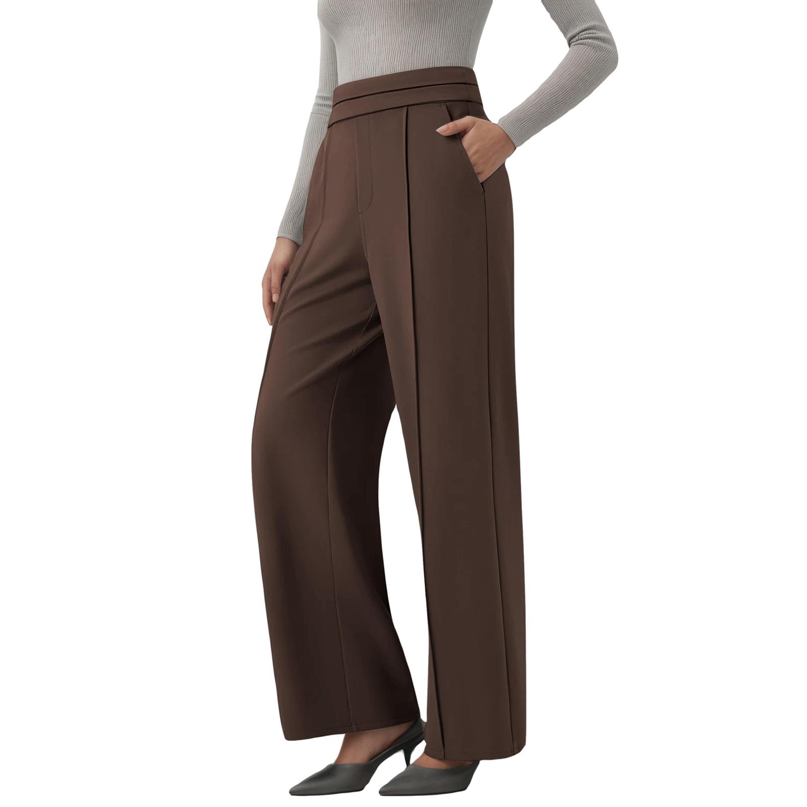 Women s Casual Relaxed-Fit Versatile Pants M кофейный