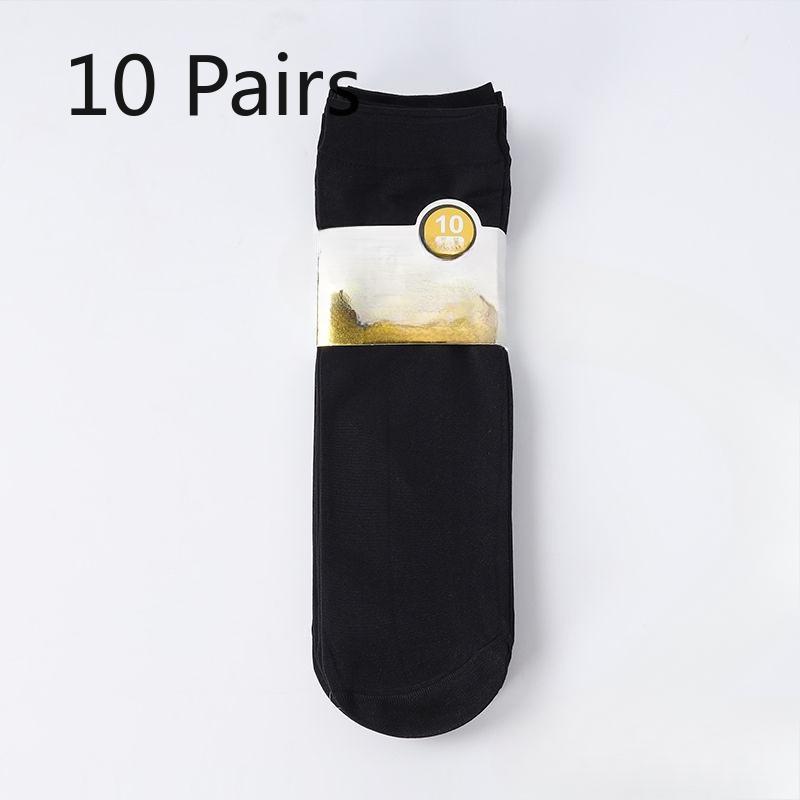 10 Pairs of Men's Summer Thin Wear Resistant Breathable Anti Hook Silk Tube Socks