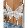 Lace-Trimmed Butterfly Halter Vest Lace Backless Butterfly Cami