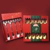 6 Pieces Cake Spoon Tasting Dessert Forks Christmas Themed 2 Colors for Party