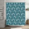 Blue Christmas Tree Shower Curtain Set Waterproof Washable Modern Decorative Polyester Fabric 180X245Cm (71X96)