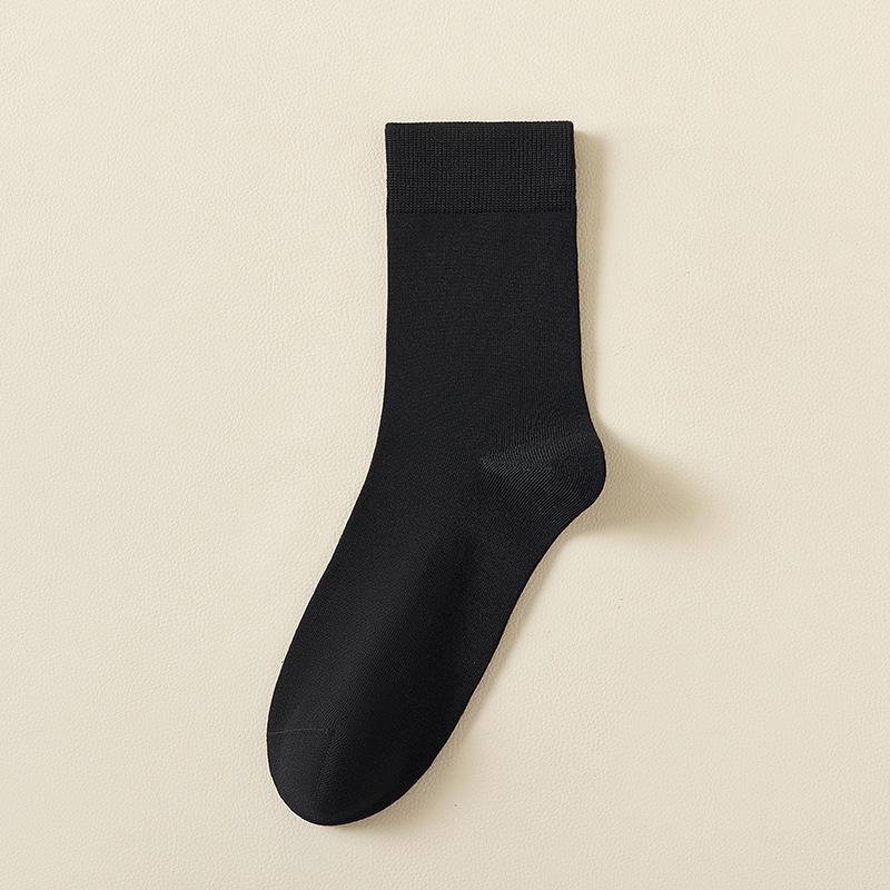 Men's Mid-Calf Anti-Odor Antibacterial Seamless Pure Cotton Socks for Spring/Summer Business - 10 Pack
