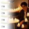 Halloween Ghost Garland Decoration 2 Meters 10 LED Lights with 8 Lighting Modes Remote Control Battery Operated Requires Batteries Not Included