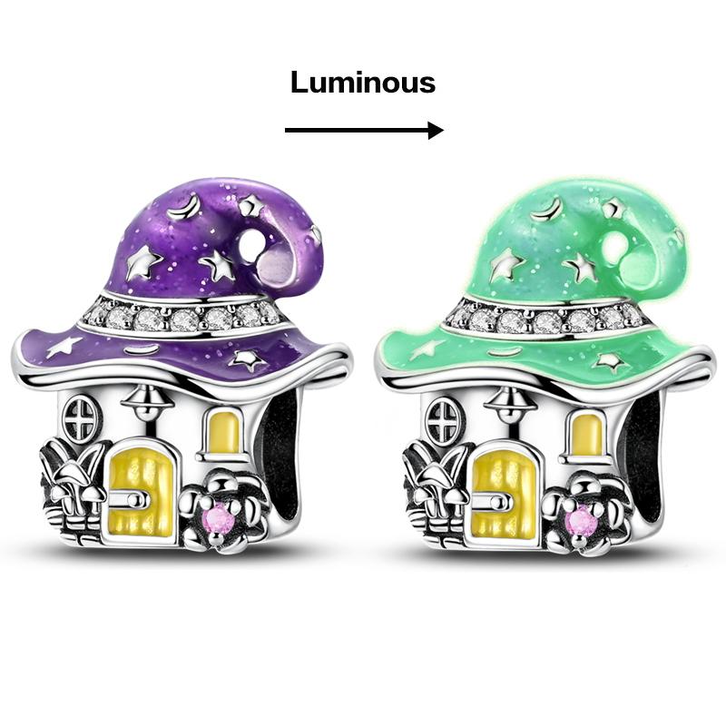 Lnlaid With Zircon Crown Charm Beads Copper Pink Robot Poodle Dangle For Original Braceletccharms Pendant Jewelry