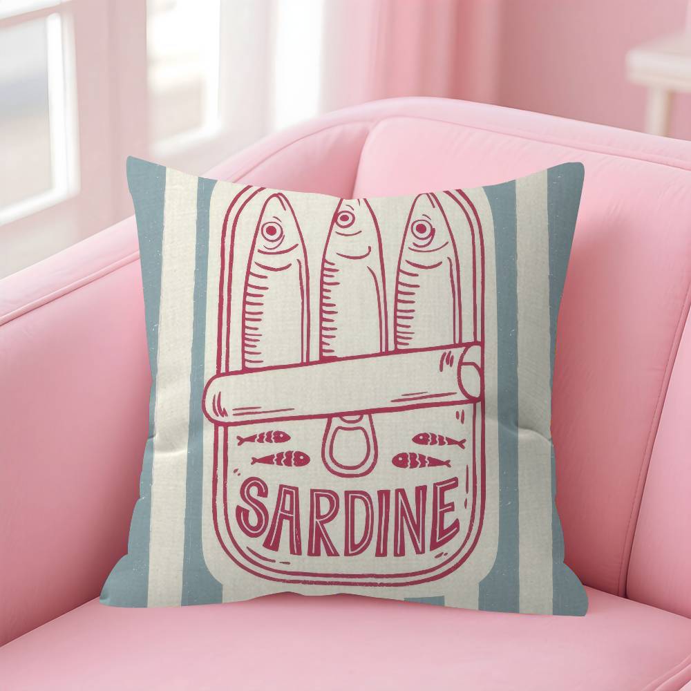 CoastalCharm Sardine Can  Maple Design Cushion Cover Happy Autumn Harvest decor Holiday Decorati Pillow Cover