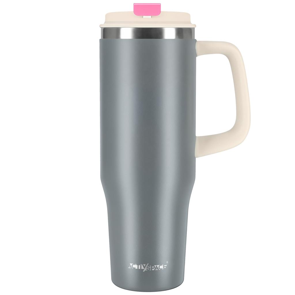 Thermal Mug With Straw & Handle For Coffee Tea, Leakproof