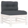 7 piece Garden Lounge Set with Cushions White Solid Wood