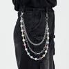 Three-layer Colored Round Bead Trouser Chain Hip-hop Women's Jeans Chain Waist Chain Jewelry Trouser Chain