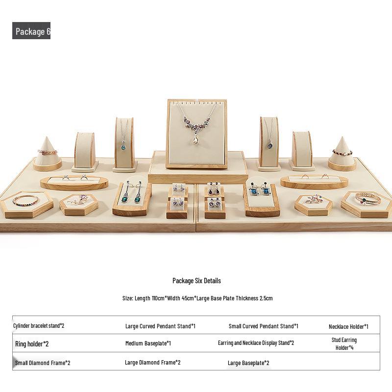 Digu Solid Wood Jewelry Display Stand for Rings, Necklaces, Earrings, and Pendants