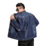 Steps Loose Fit Denim Oversized Casual Style for and RE62 Dark (Two Behind) Men's Jacket, Outerwear, Fall, Winter, Spring, (3XL, Blue)